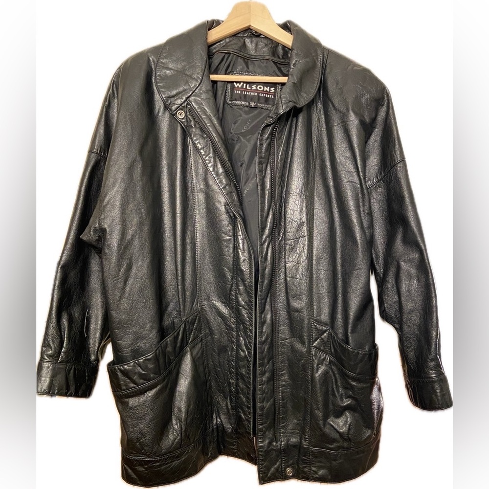Wilsons The Leather Experts Men's Black 100% Leather Jacket Size S
